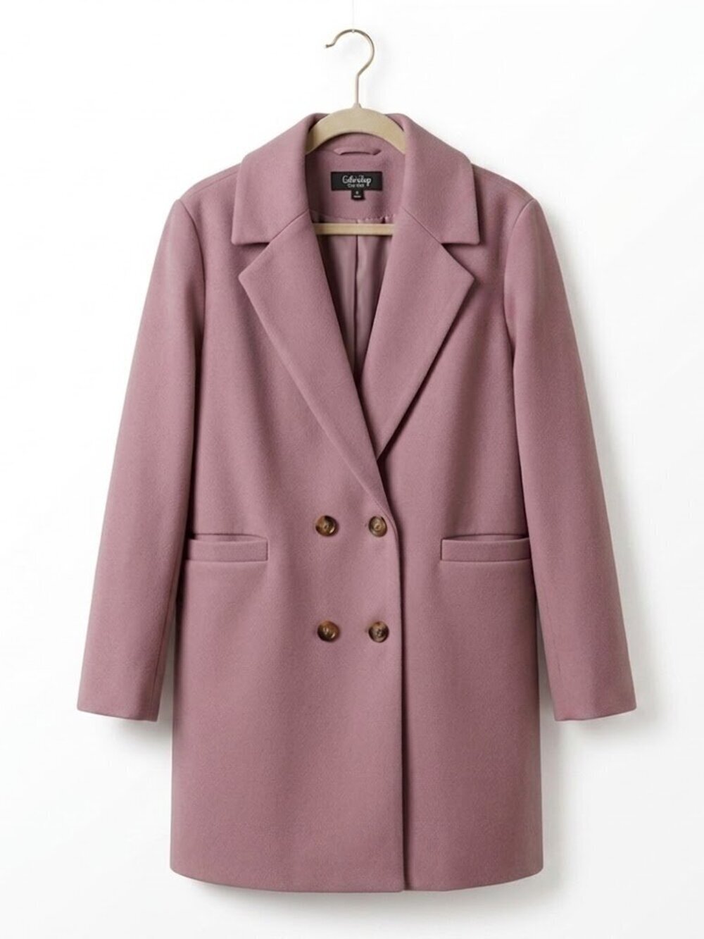 CoffeeShop Mauve Double-Breasted Peacoat - Women's XL - Like New
